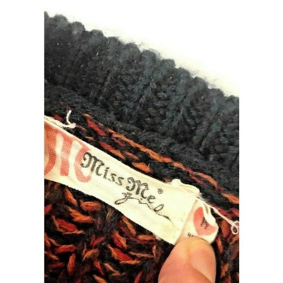 Miss Me Girl's M Medium Pullover Sweater Knitted Multicolor Mixed Patterns - Picture 8 of 8